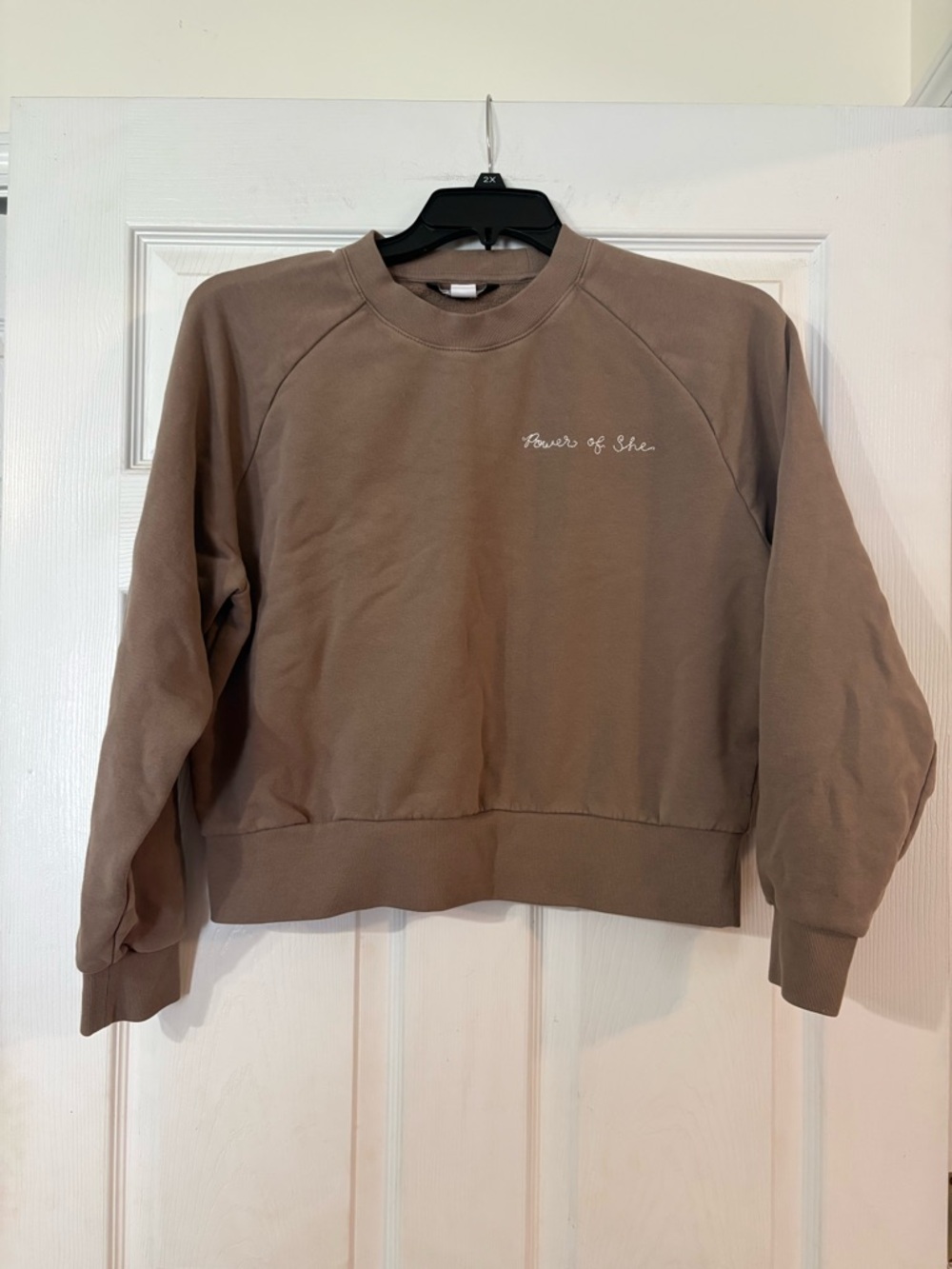 Athleta “Power of She” cropped sweatshirt